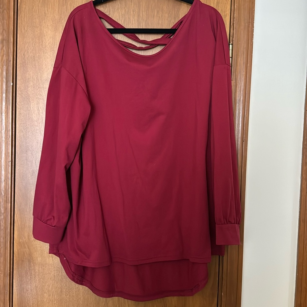 SHEIN Curve Maroon long sleeved shirt